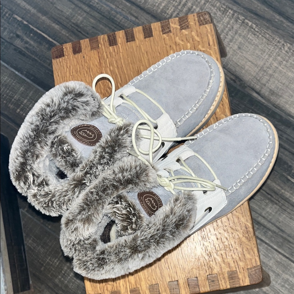 Cozy Faux Fur Lined Winter Boots - Light Gray